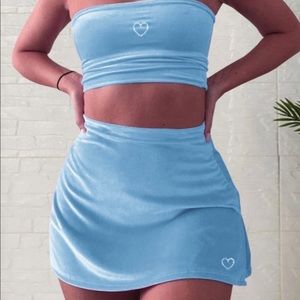 Baby Blue Skirt Set